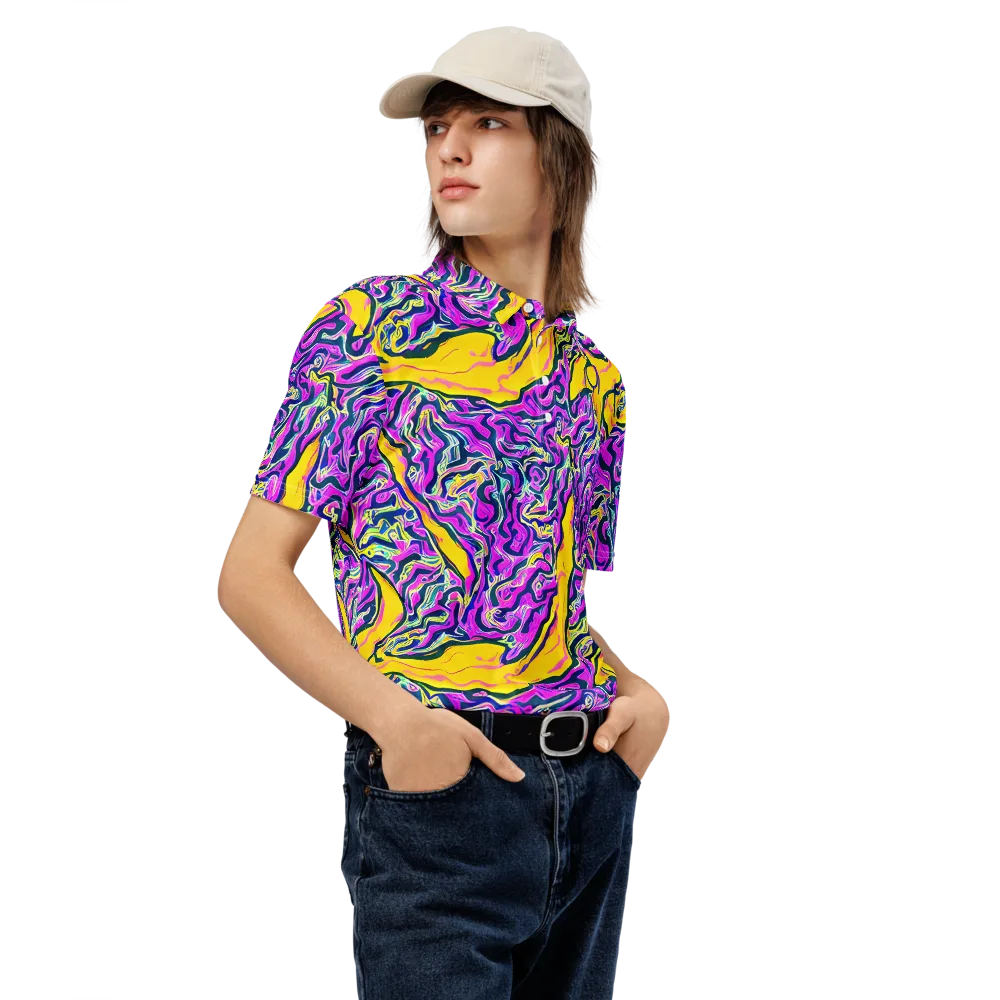 Zenith Waves on Men's Slim Fit Polo Shirt — Right Front