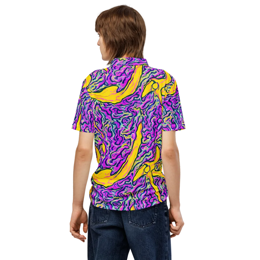 Zenith Waves on Men's Slim Fit Polo Shirt — Back