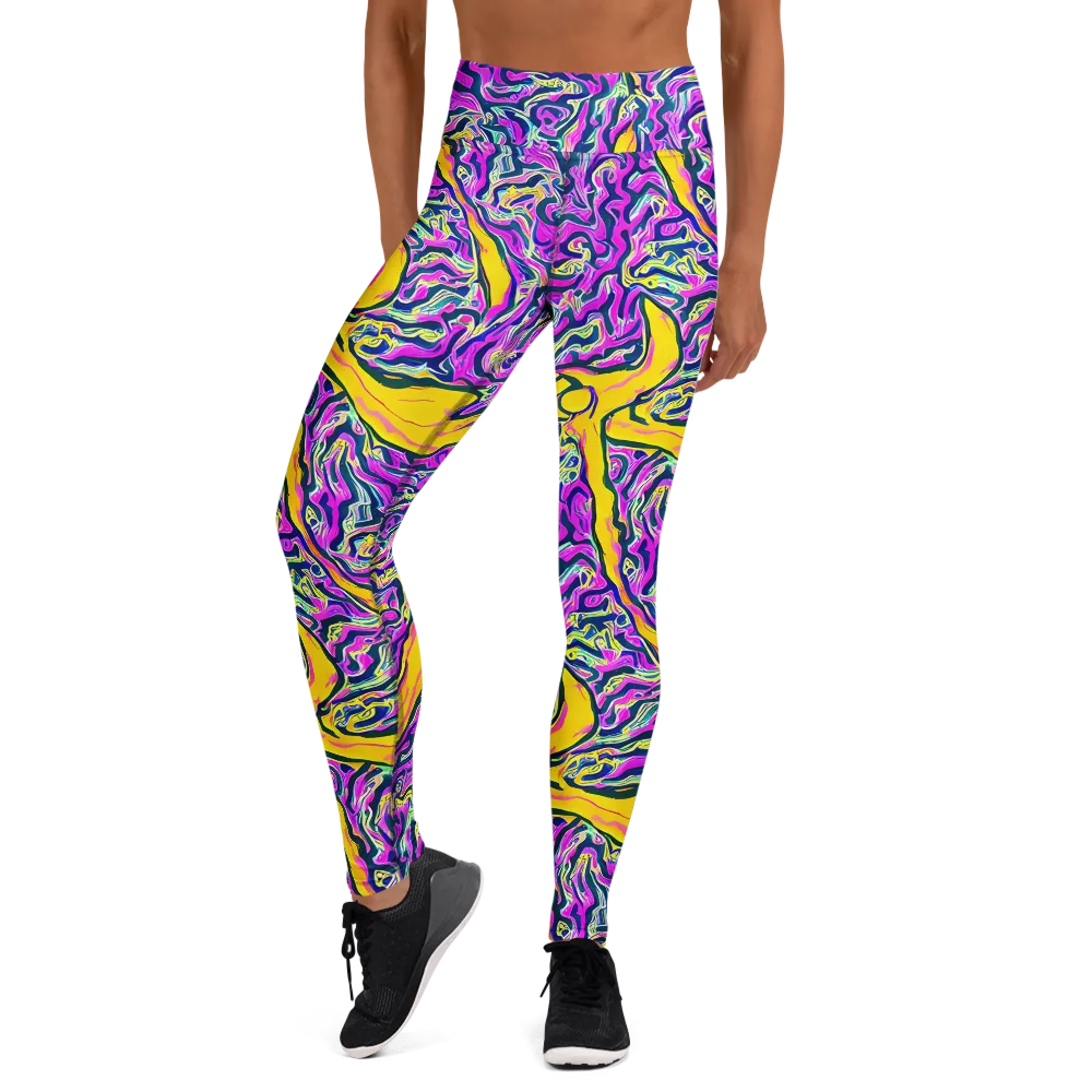 Zenith Waves on Yoga Leggings — Front