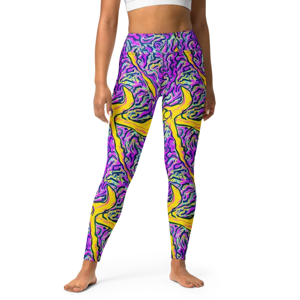 Zenith Waves on Yoga Leggings — Front
