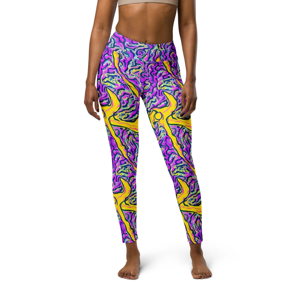Zenith Waves on Yoga Leggings — Front