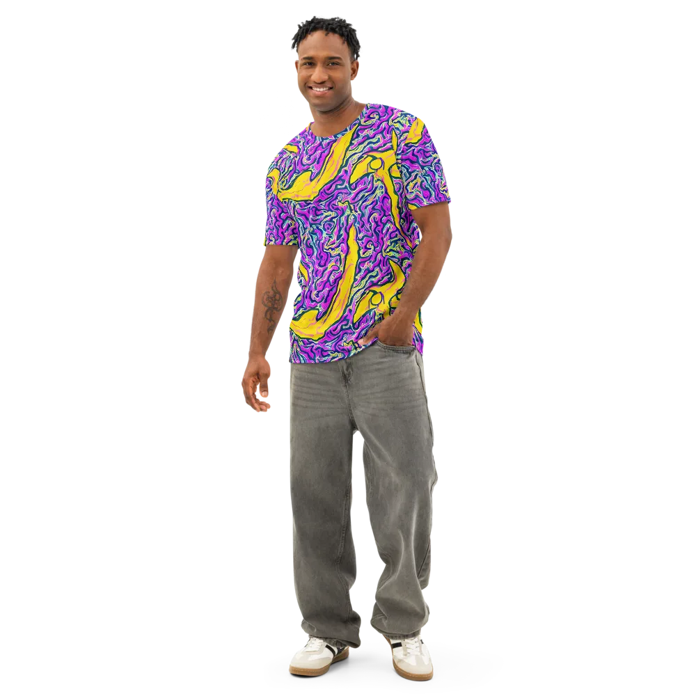 Zenith Waves on Men's Cotton Crew Neck T-Shirt — Front