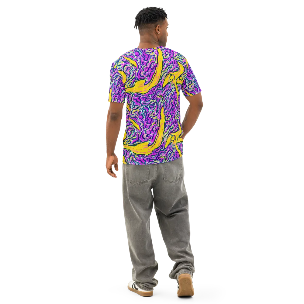Zenith Waves on Men's Cotton Crew Neck T-Shirt — Back