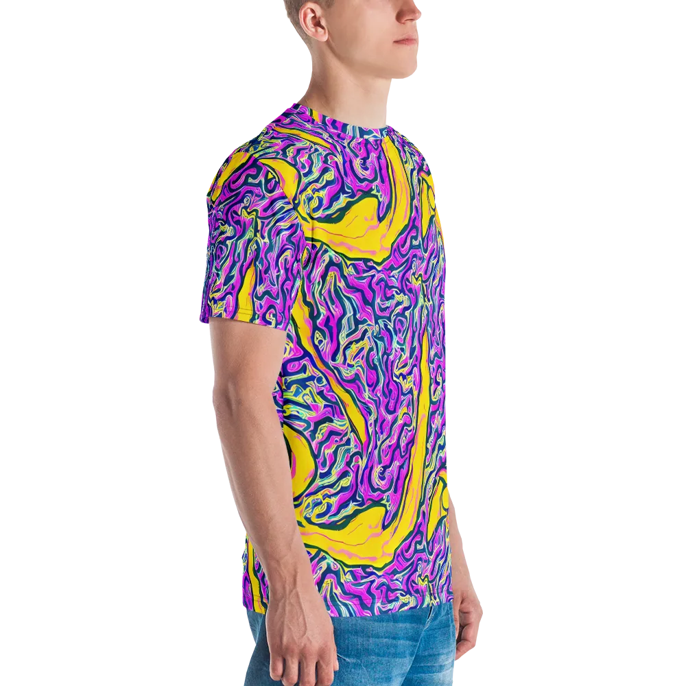 Zenith Waves on Men's Crew Neck T-Shirt — Right