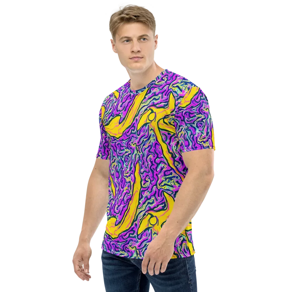 Zenith Waves on Men's Crew Neck T-Shirt — Left