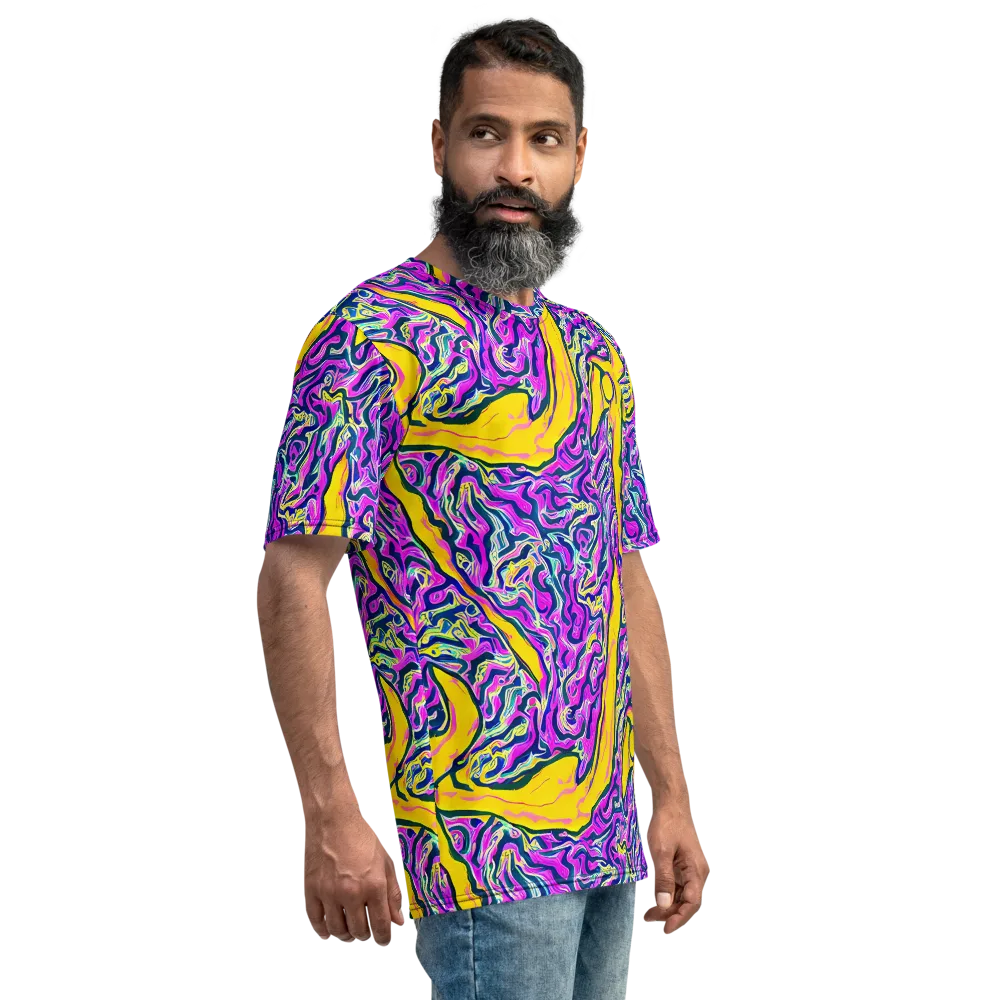 Zenith Waves on Men's Crew Neck T-Shirt — Right