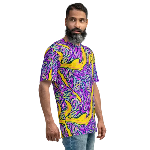 Zenith Waves on a Men's Crew Neck T-Shirt