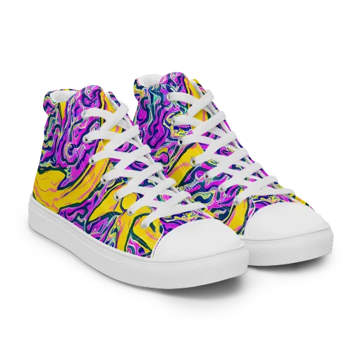 Zenith Waves on a Men's High Top Canvas Shoes