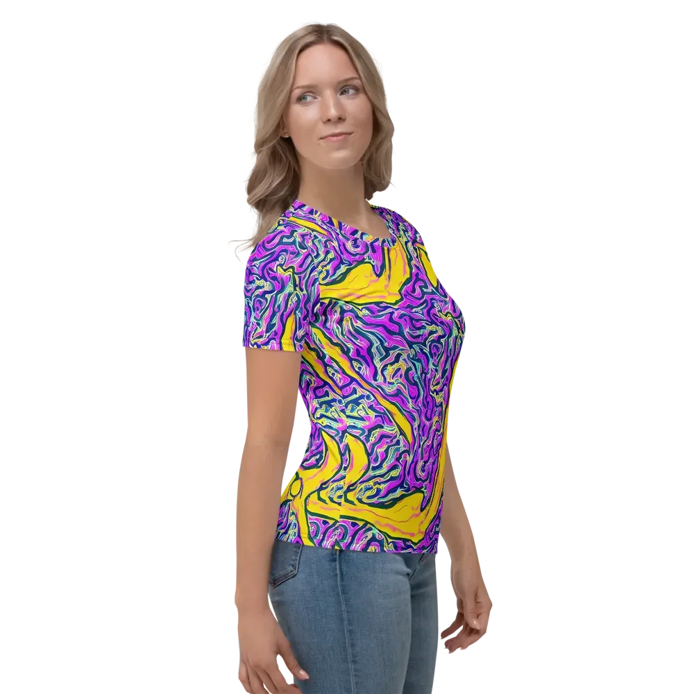 Zenith Waves on Women's Crew Neck T-Shirt — Right