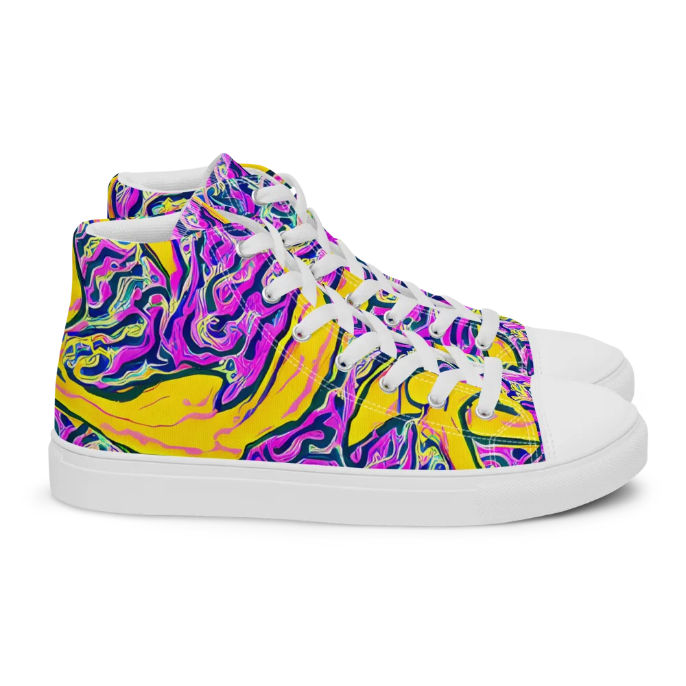 Zenith Waves on Women's High Top Canvas Shoes — Right