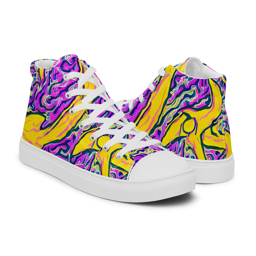 Zenith Waves on Women's High Top Canvas Shoes — Right