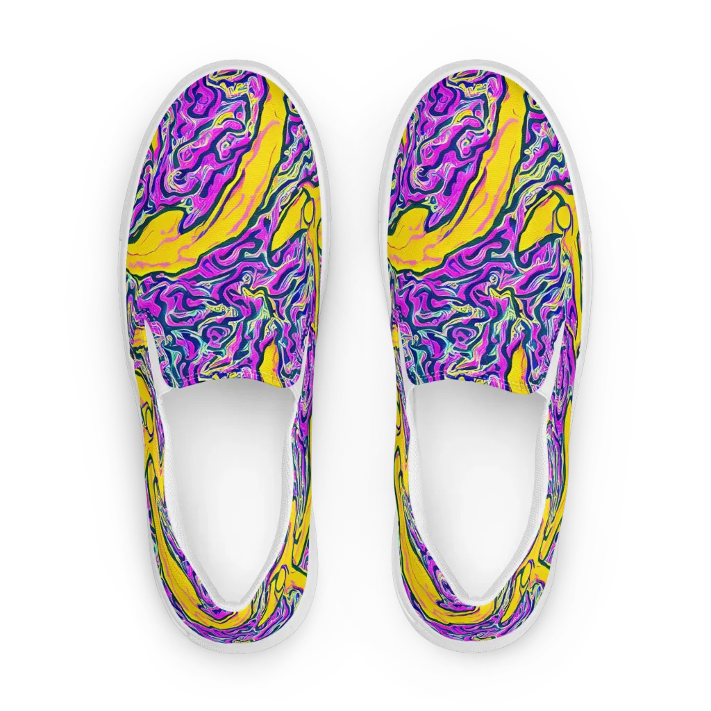 Zenith Waves on Men's Slip-On Canvas Shoes — Front