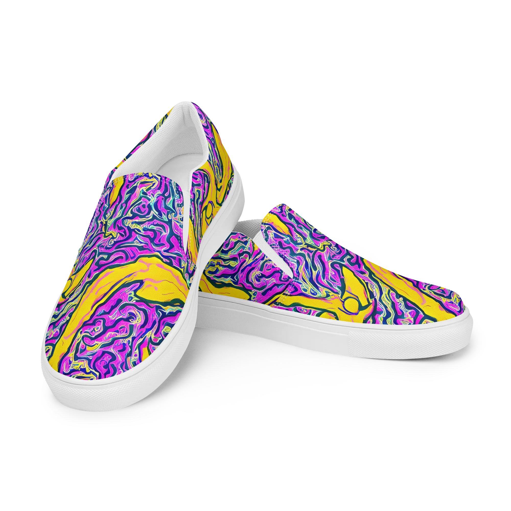 Zenith Waves on Men's Slip-On Canvas Shoes — Left Front