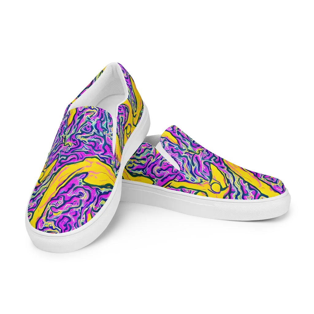 Zenith Waves on Men's Slip-On Canvas Shoes — Left Front