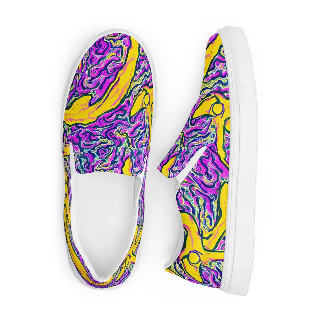 Zenith Waves on Men's Slip-On Canvas Shoes — Front