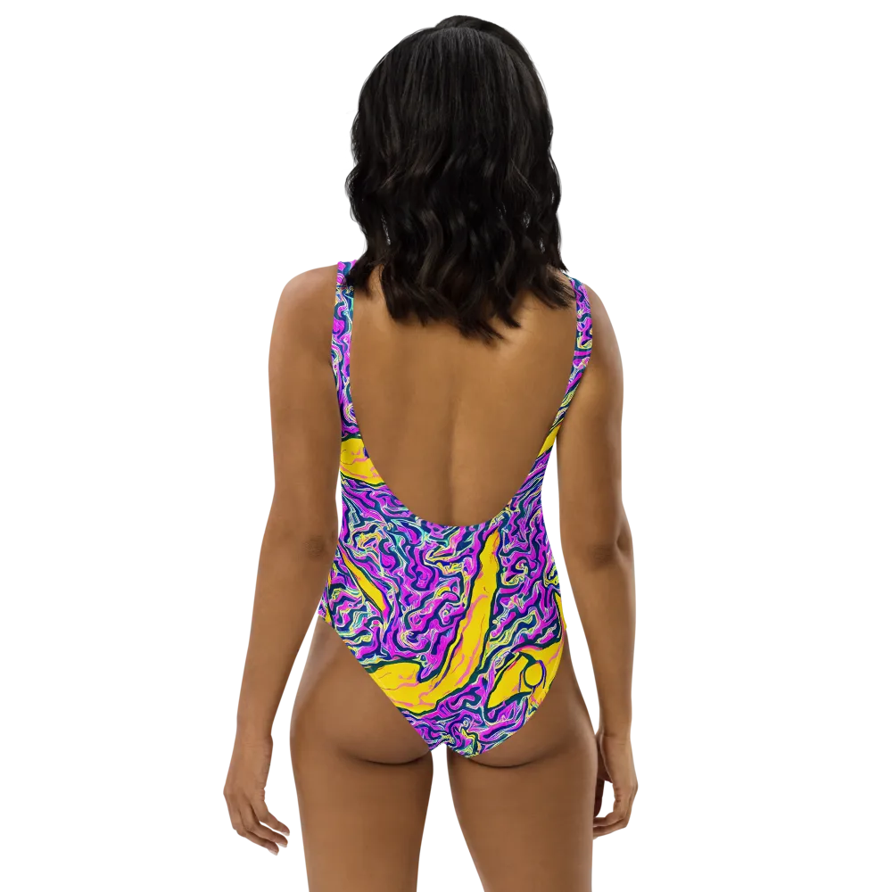Zenith Waves on One-Piece Swimsuit — Back
