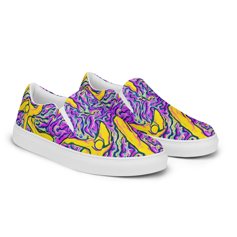 Zenith Waves on Women's Slip-On Canvas Shoes — Right Front
