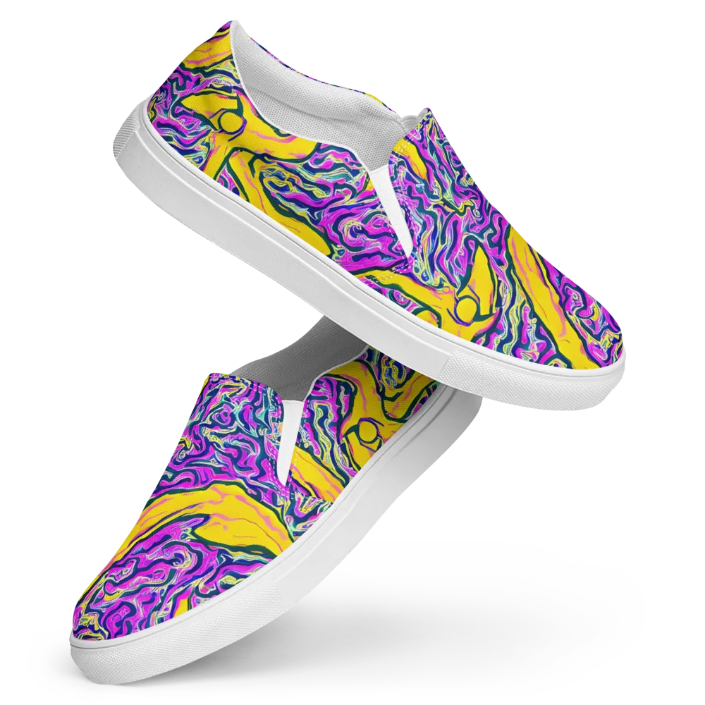 Zenith Waves on Women's Slip-On Canvas Shoes — Front