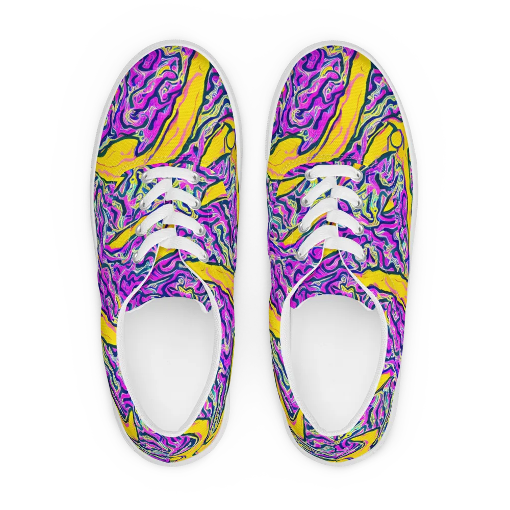 Zenith Waves on Men's Lace-Up Canvas Shoes — Front
