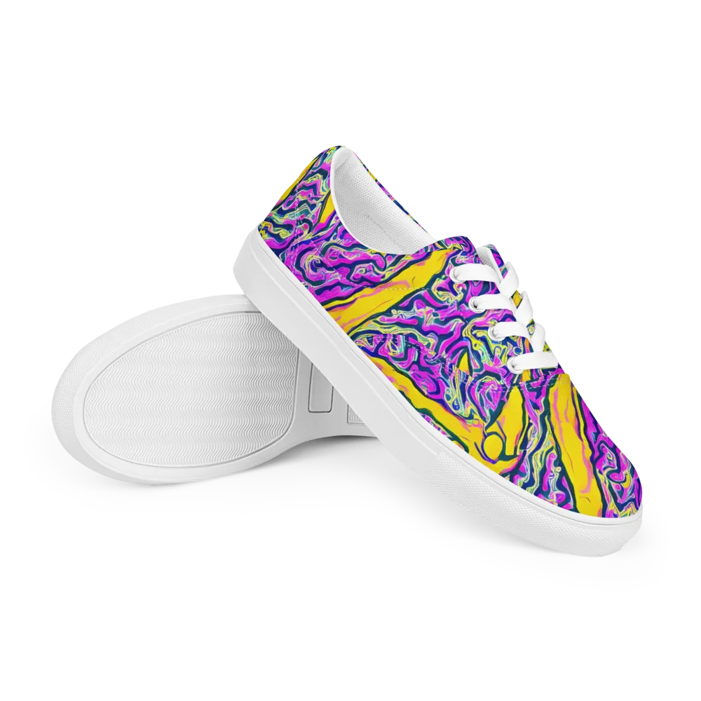 Zenith Waves on Men's Lace-Up Canvas Shoes — Right Front