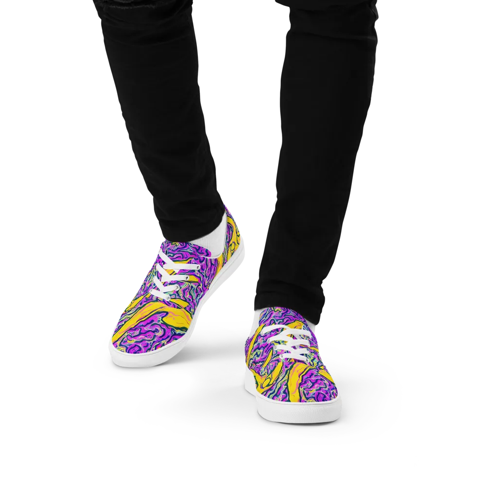 Zenith Waves on Men's Lace-Up Canvas Shoes — Front