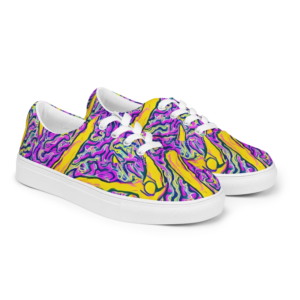 Zenith Waves on Men's Lace-Up Canvas Shoes — Right Front