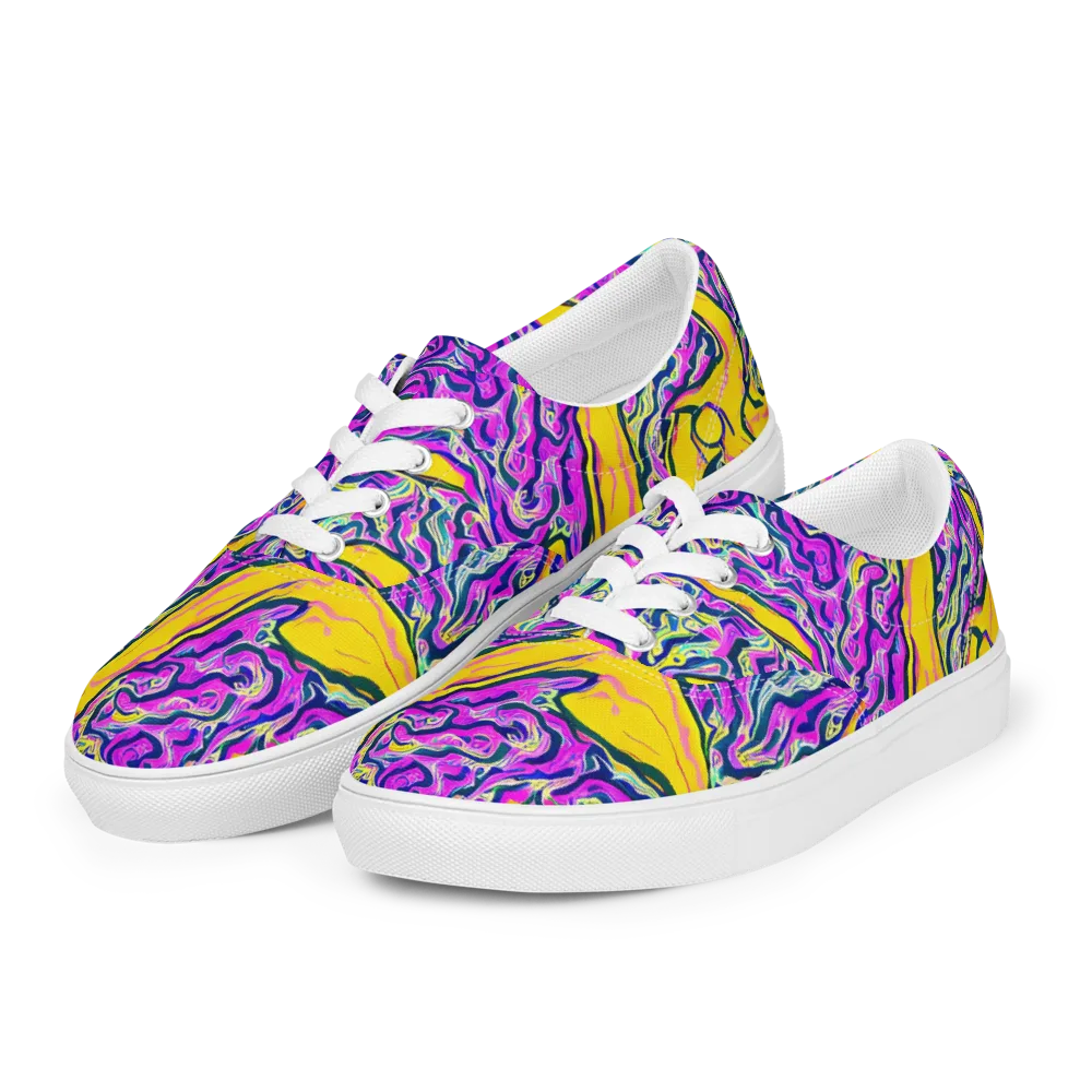 Zenith Waves on Men's Lace-Up Canvas Shoes — Left Front