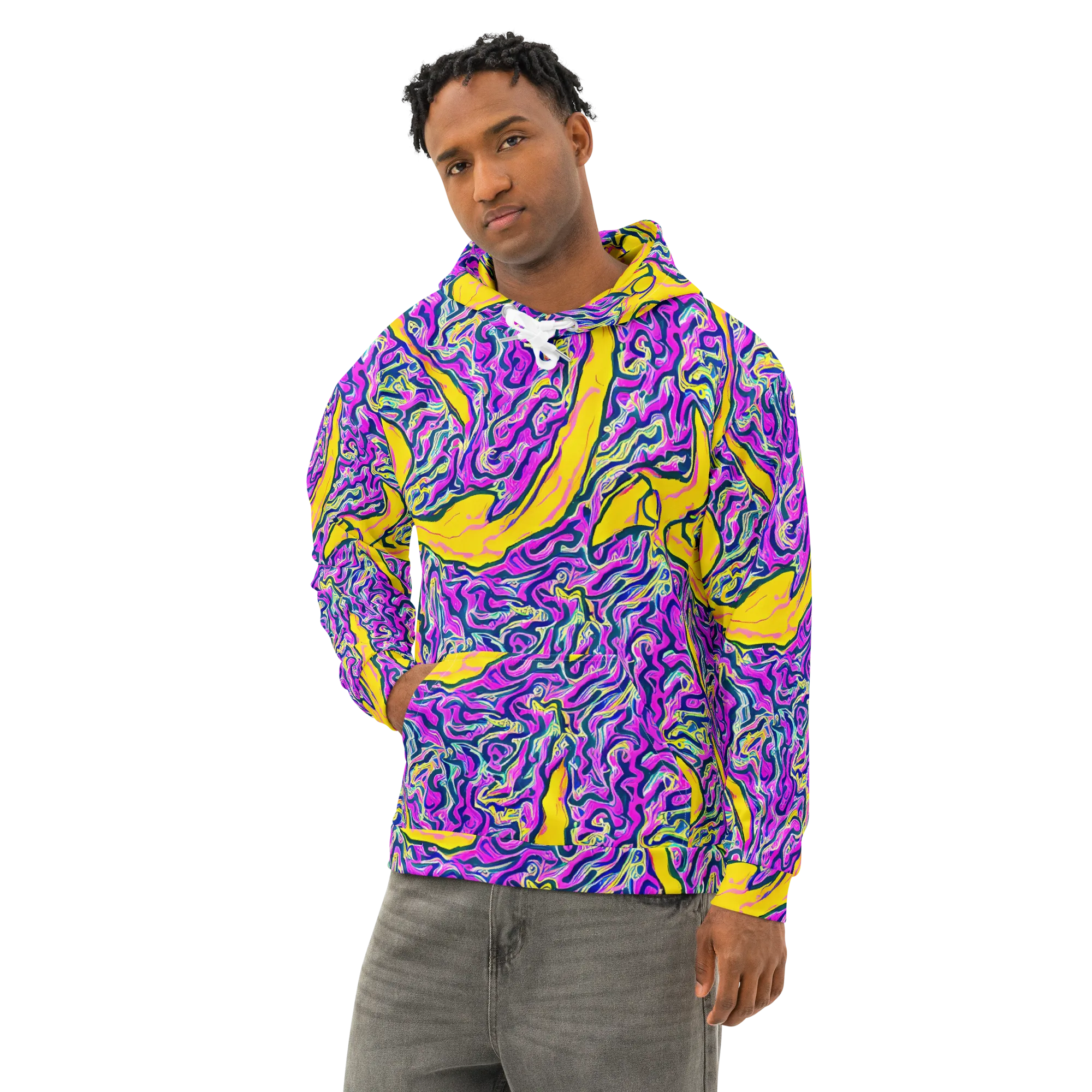Zenith Waves on Cotton Hoodie — Left Front