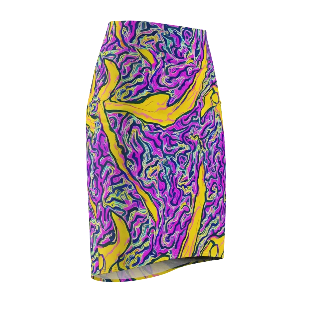 Zenith Waves on Pencil Skirt — Front Side