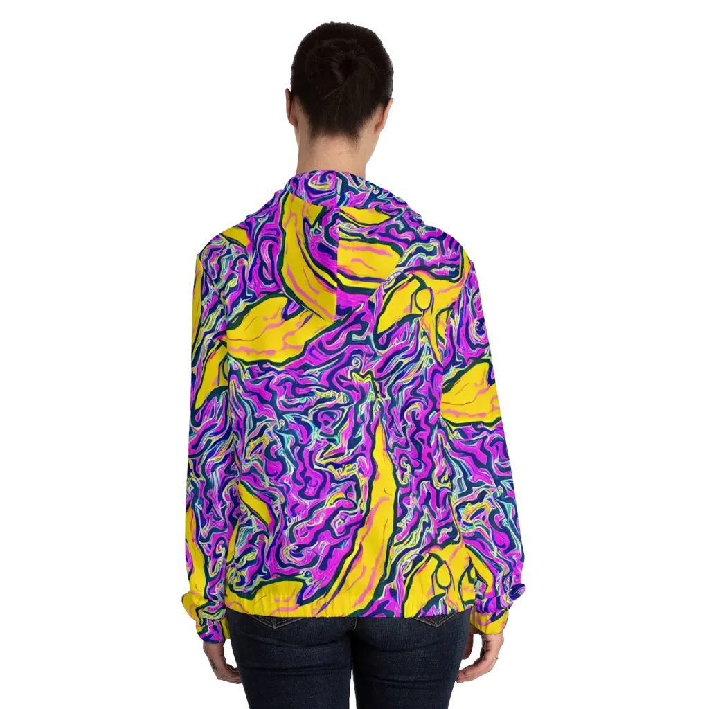 Zenith Waves on Women's Full-Zip Hoodie — Back On Person