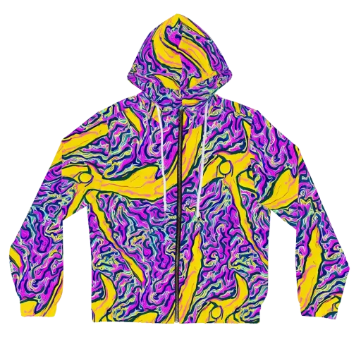 Zenith Waves on a Women's Full-Zip Hoodie