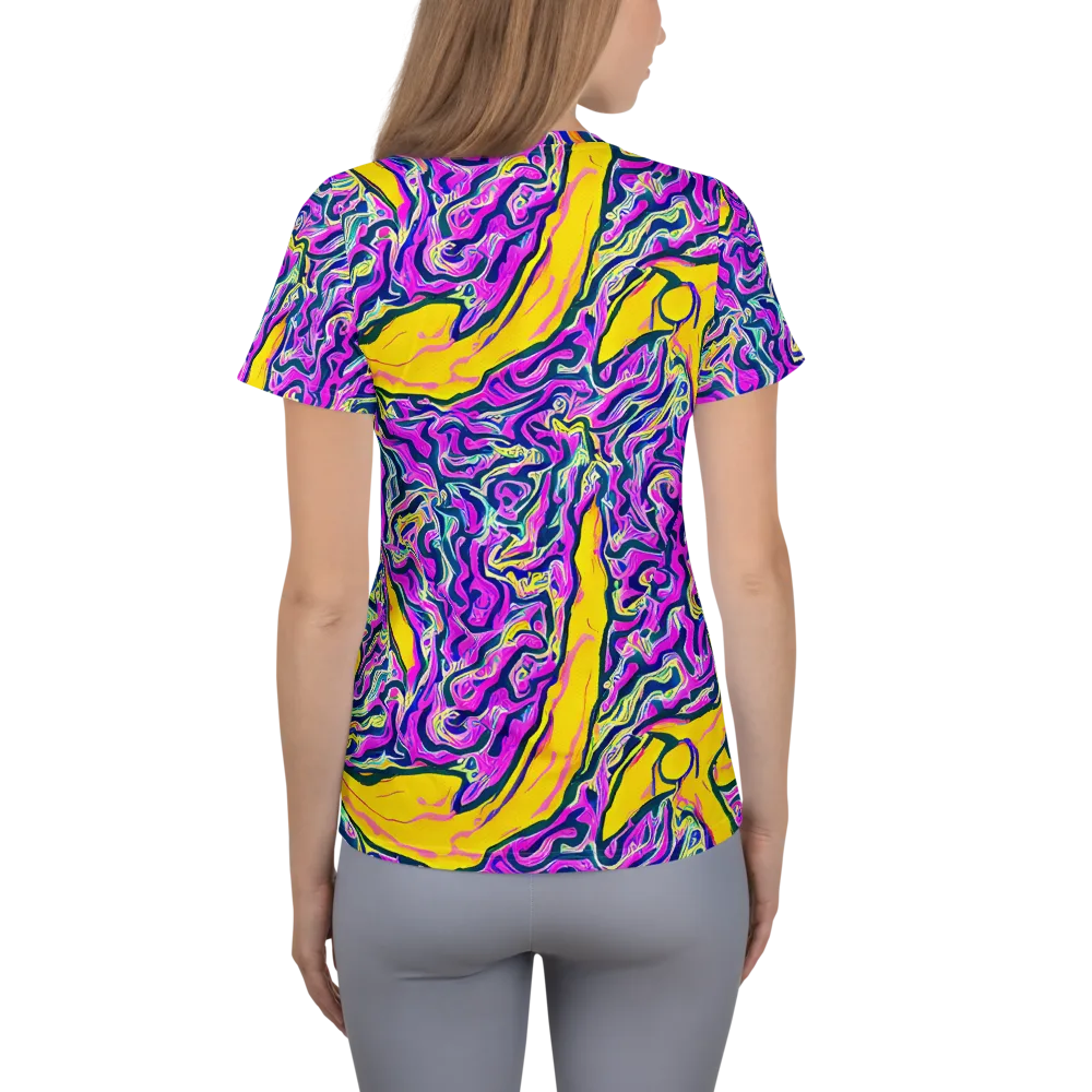 Zenith Waves on Women's Athletic T-Shirt — Back