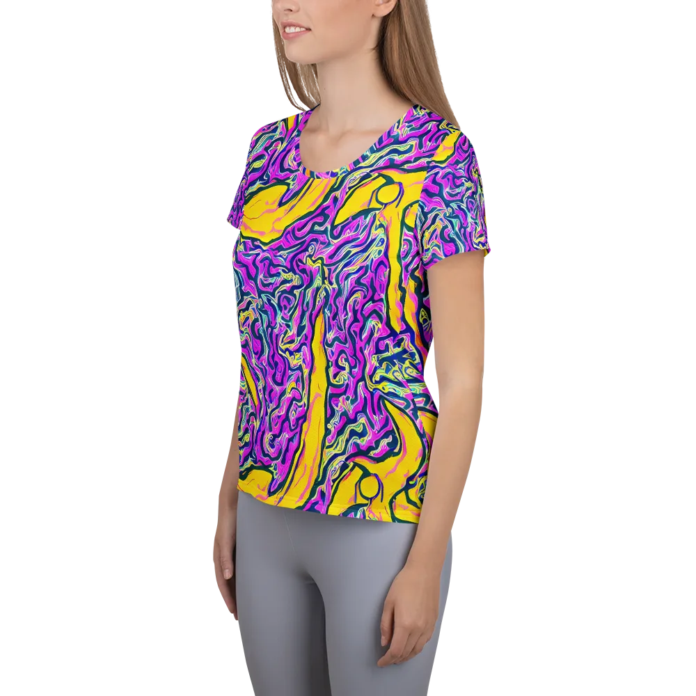Zenith Waves on Women's Athletic T-Shirt — Left