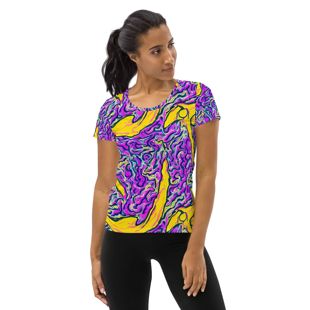 Zenith Waves on Women's Athletic T-Shirt — Front