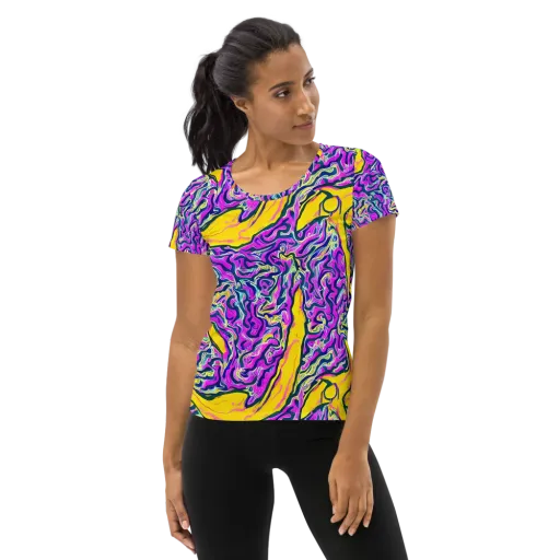 Zenith Waves on a Women's Athletic T-Shirt