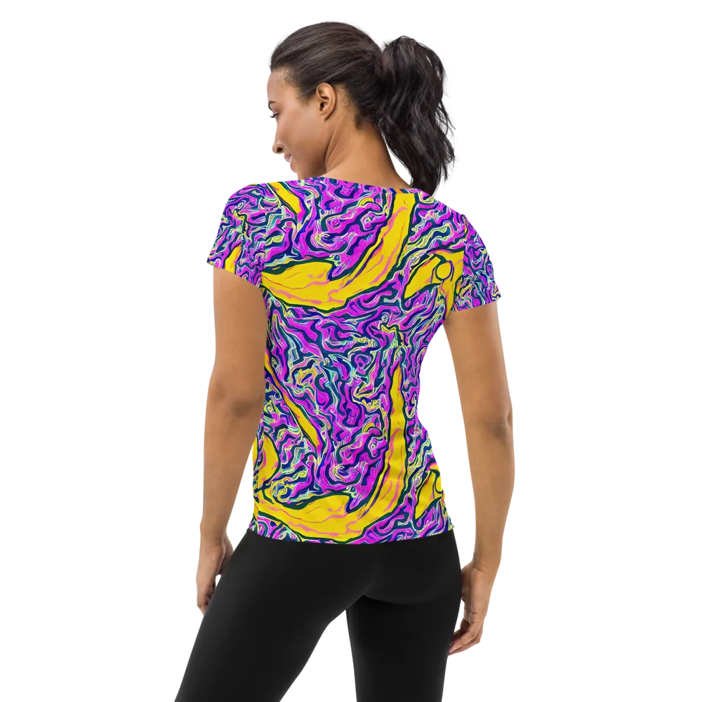 Zenith Waves on Women's Athletic T-Shirt — Back