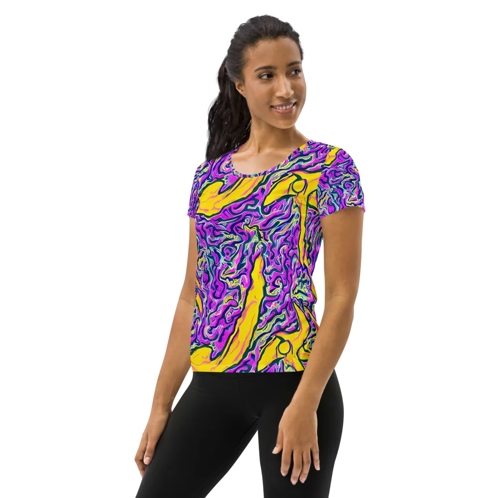 Zenith Waves on Women's Athletic T-Shirt — Left