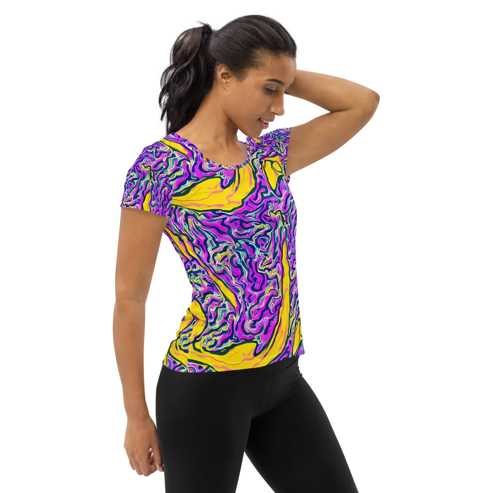 Zenith Waves on Women's Athletic T-Shirt — Right