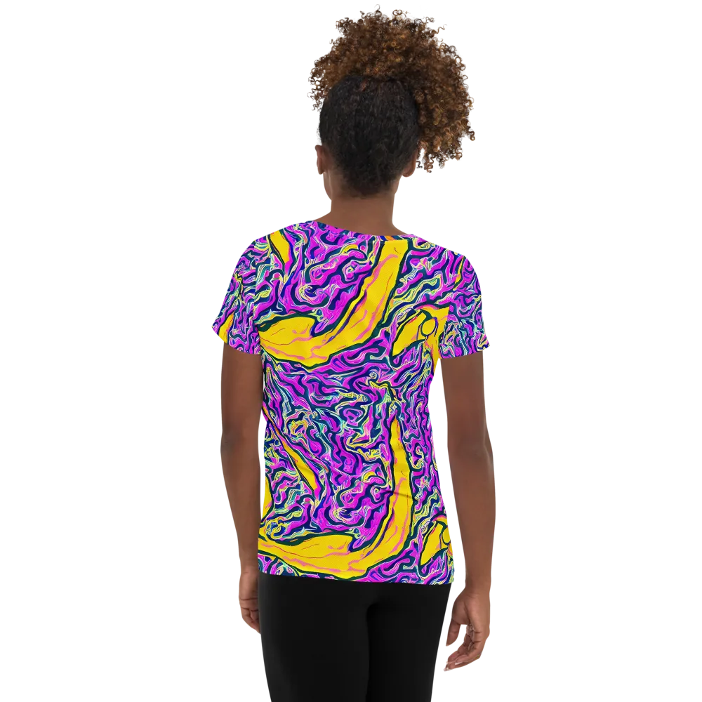 Zenith Waves on Women's Athletic T-Shirt — Back