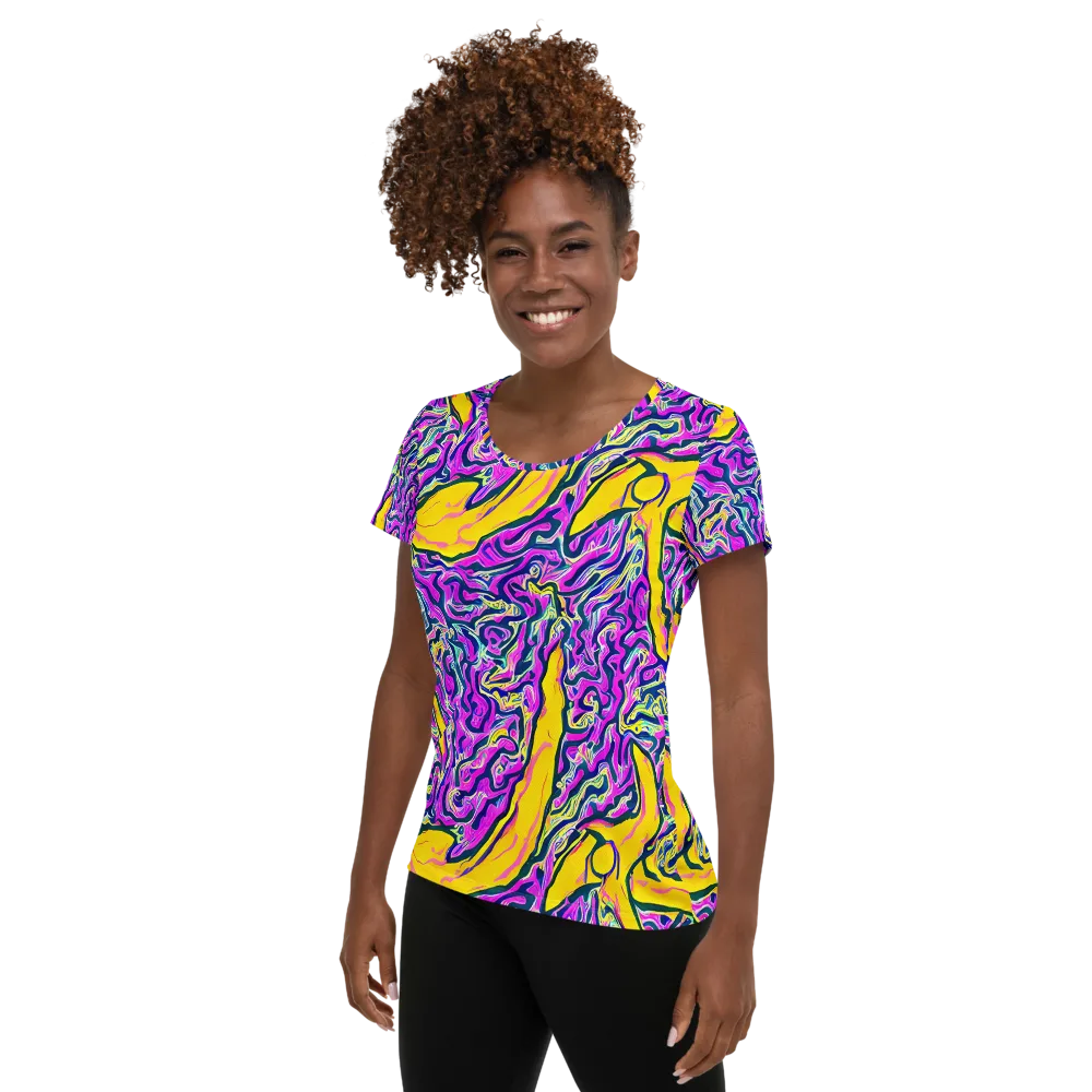 Zenith Waves on Women's Athletic T-Shirt — Left