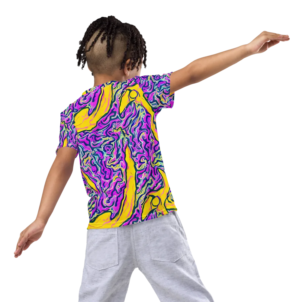 Zenith Waves on Kids Crew Neck T-Shirt — Back