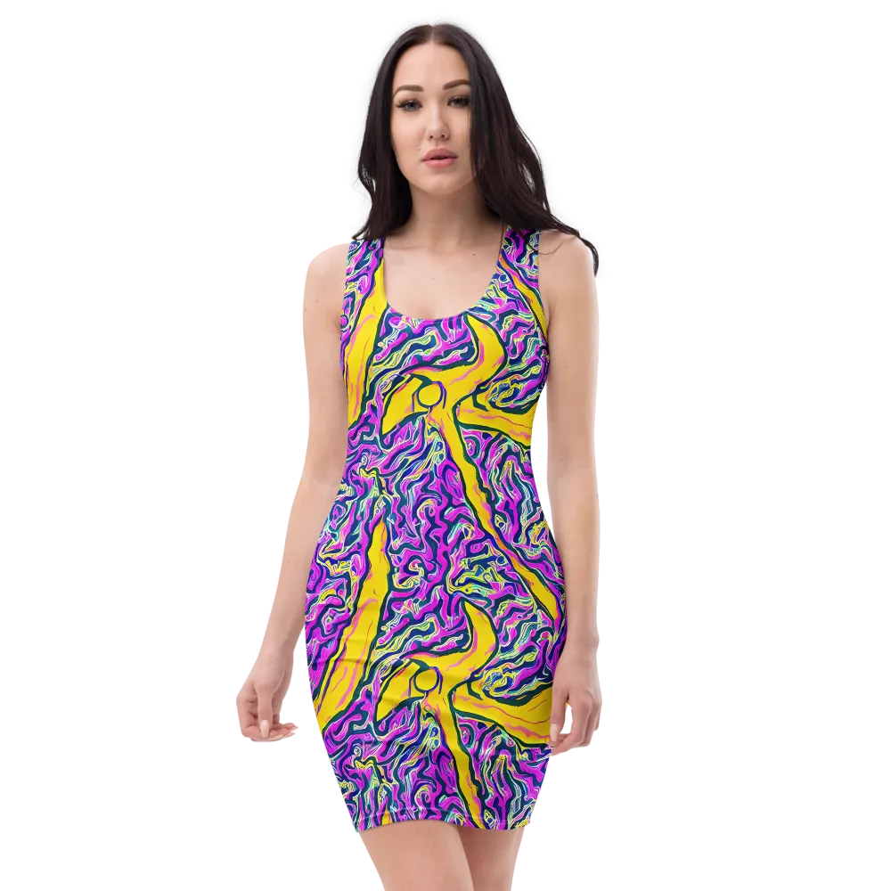 Zenith Waves on Bodycon Dress — Front