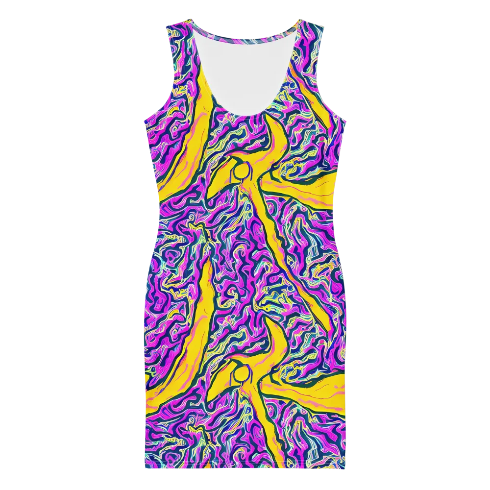 Zenith Waves on Bodycon Dress — Front