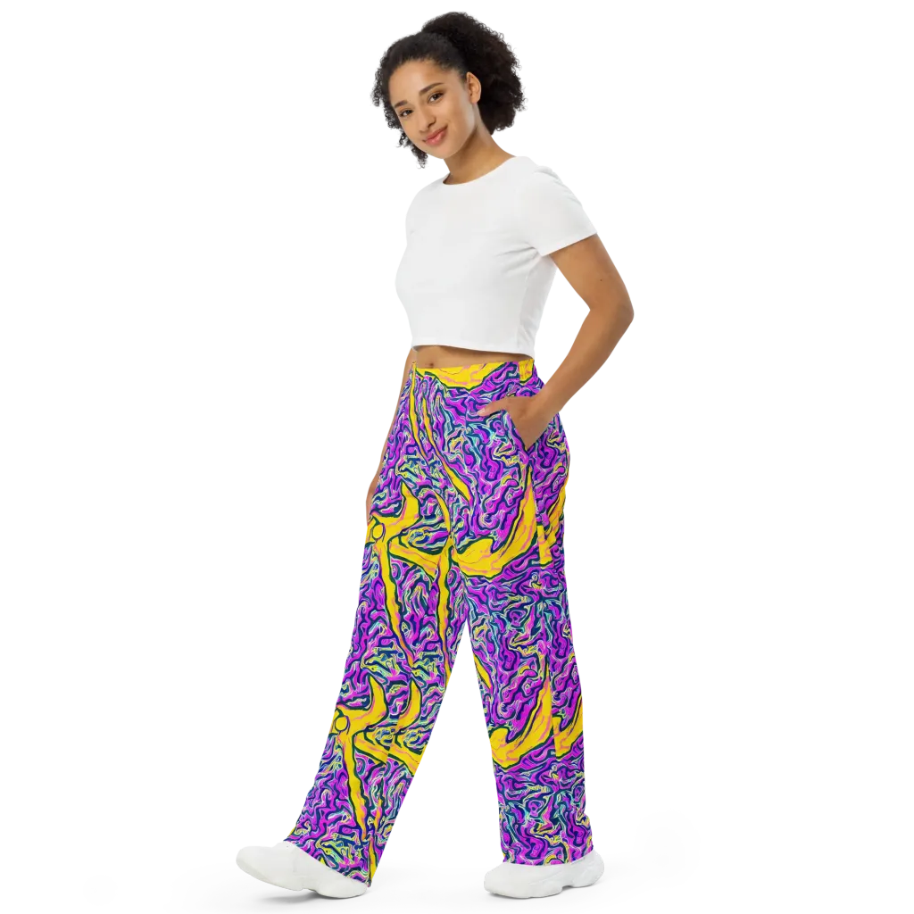 Zenith Waves on Wide-Leg Pants — Left Front
