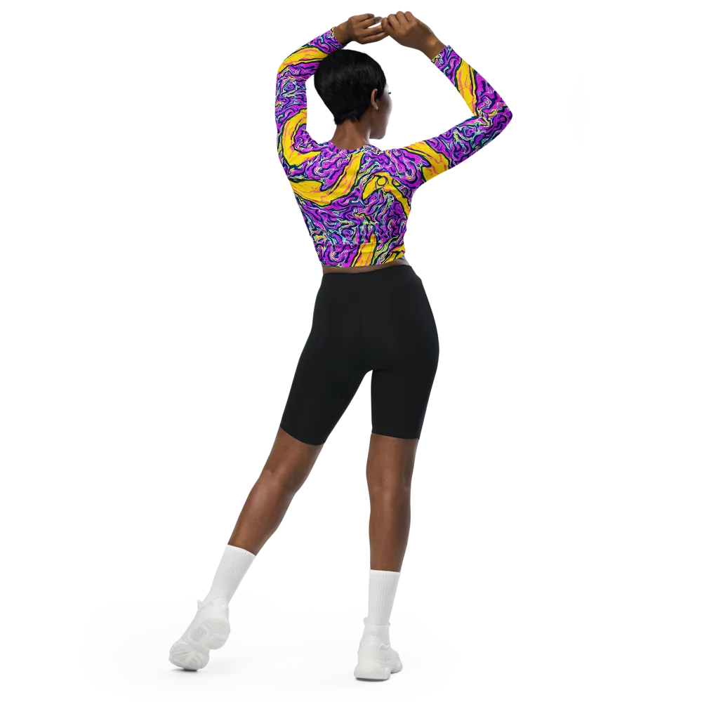 Zenith Waves on Long Sleeve Crop Top — Back