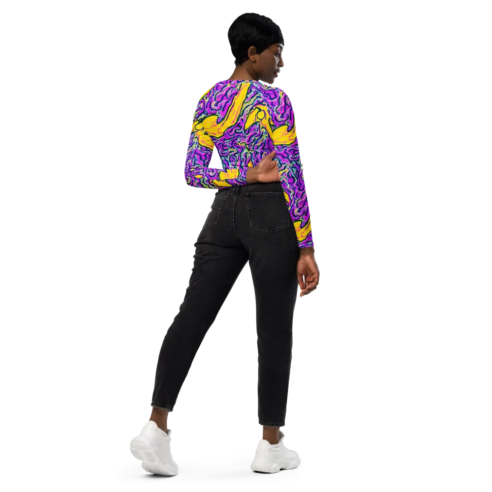 Zenith Waves on Long Sleeve Crop Top — Right Back