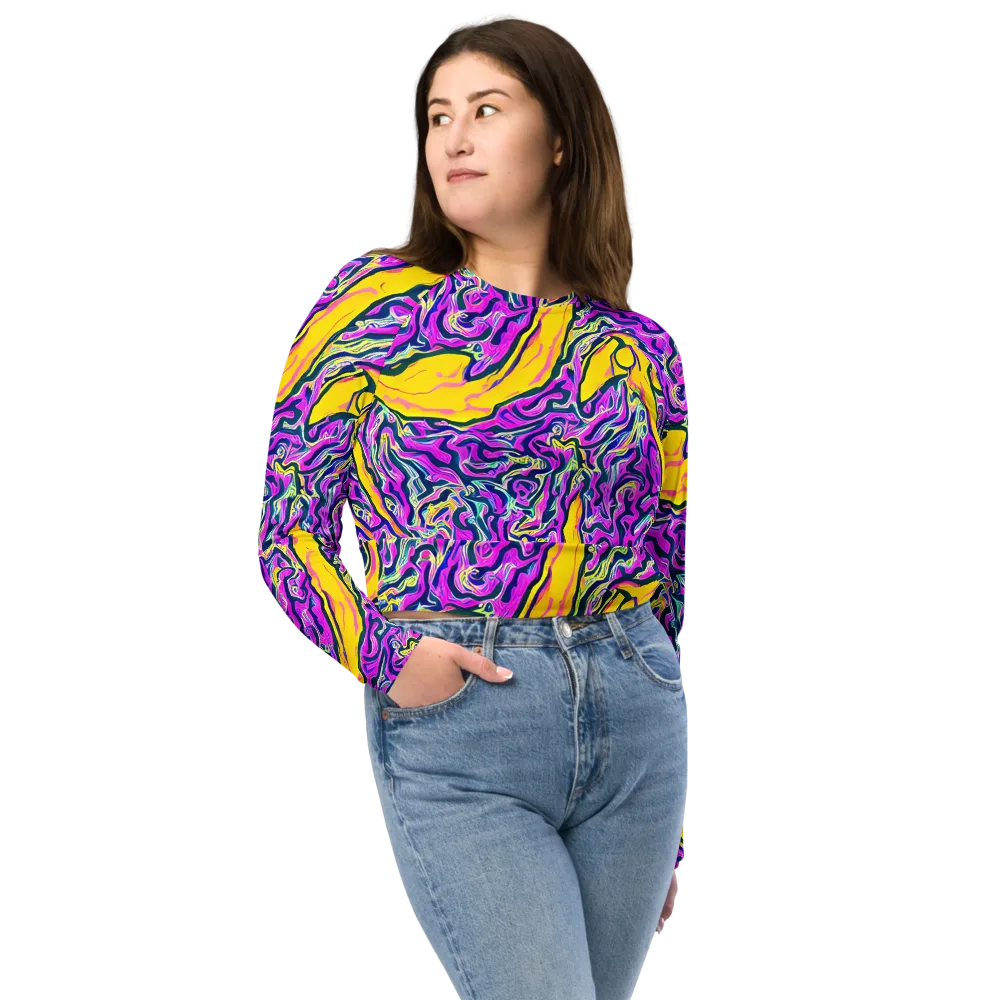 Zenith Waves on Long Sleeve Crop Top — Front
