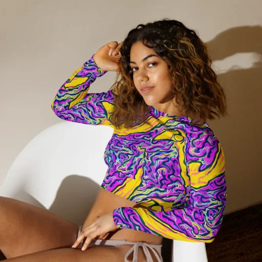 Zenith Waves on a Long Sleeve Crop Top