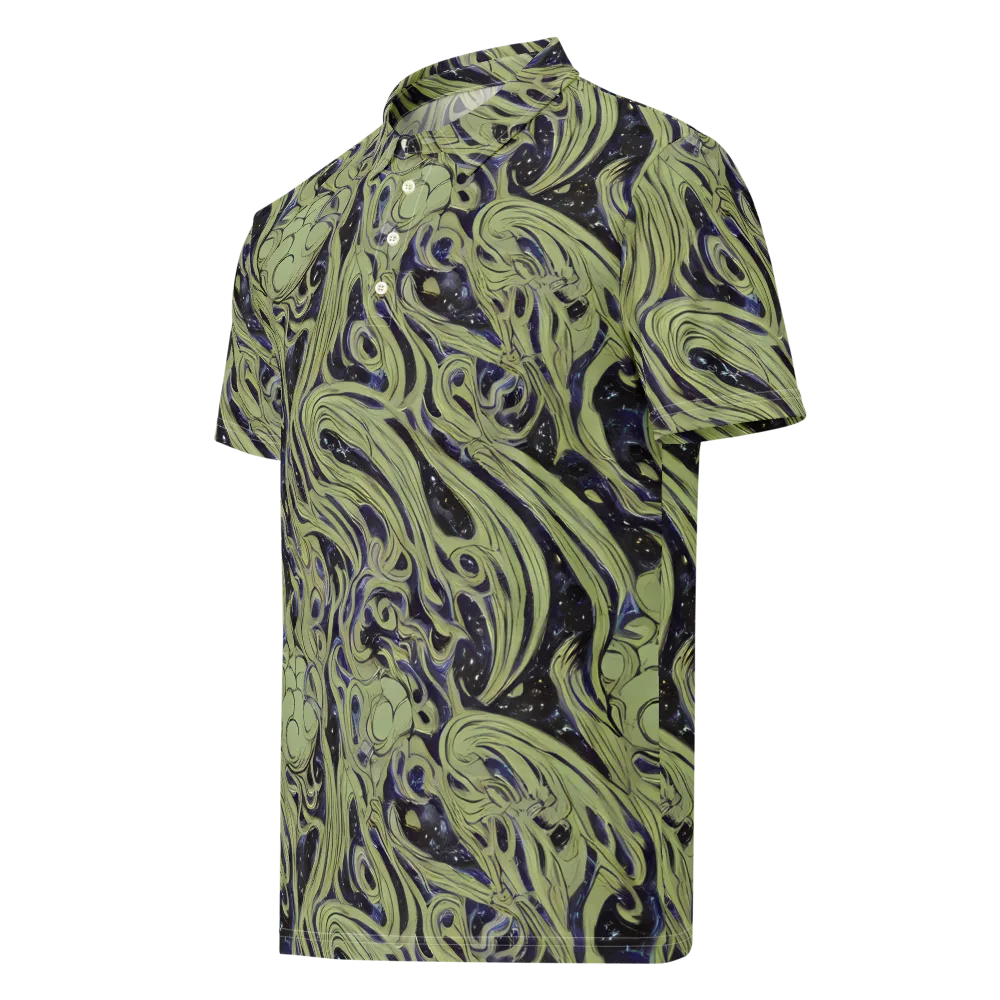 Indigo Swirl on Men's Slim Fit Polo Shirt — Left Front