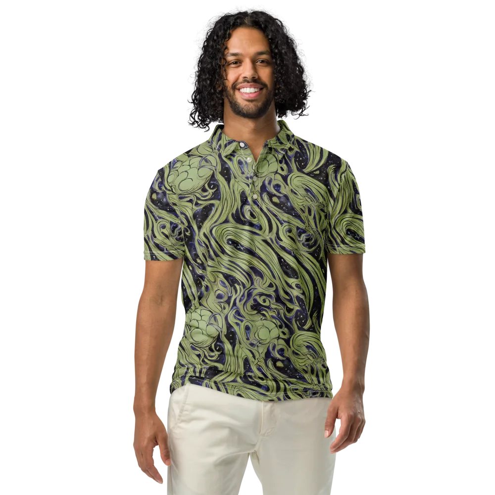 Indigo Swirl on Men's Slim Fit Polo Shirt — Front
